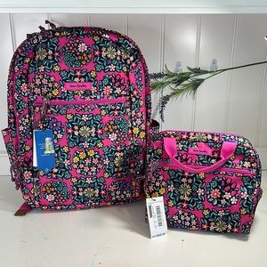 Vera Bradley multi color back pack with matching  lunch bag. NWT